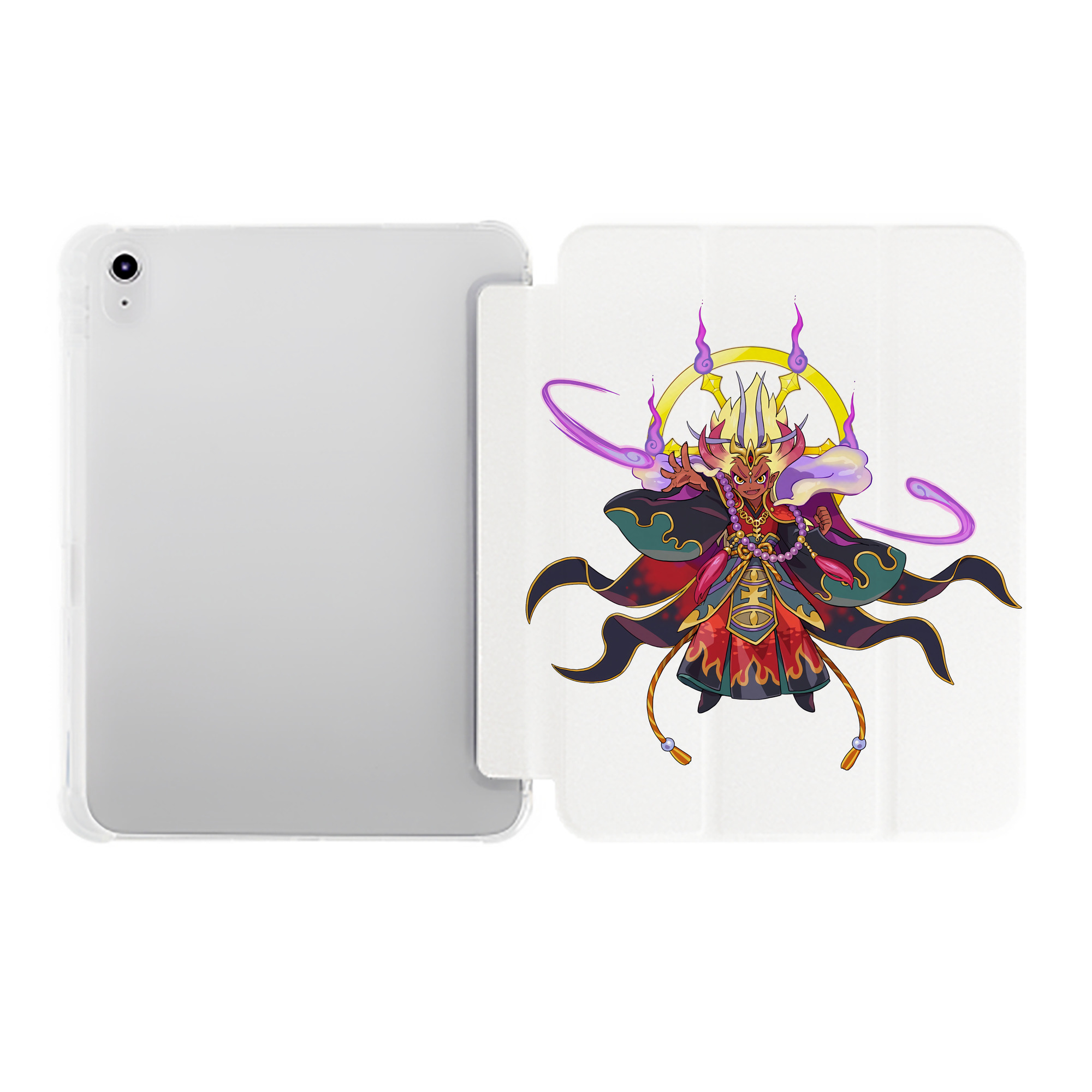 （画像用） 妖怪ウォッチ Yo-kai Watch IPad ケース ペン収納付き 三つ折りスタンド PUレザー×シリコン 対応機種9.5/10.5/10.9インチ